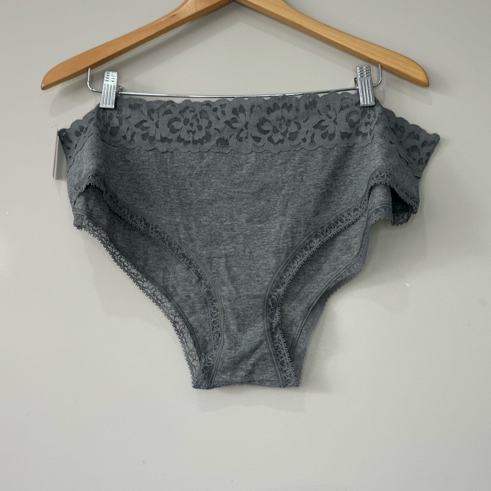 Adore Me NWT Gray Lace Accent Panties Size 3X